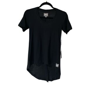 Hellz Bellz T-Shirt Size S Black Scoop Neck High-Low Hem NWT Short Sleeve Top